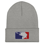 Gray heather baseball fishing beanie – embroidered winter fishing hat for men and women