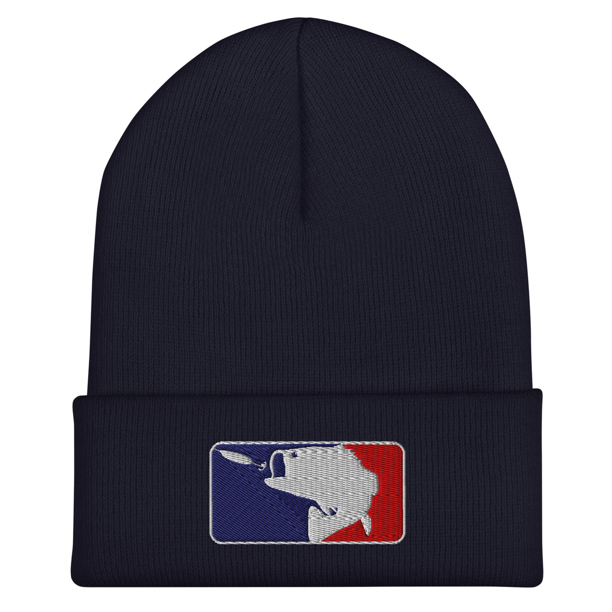 Navy baseball fishing beanie – embroidered funny hat for fishermen who fish year round