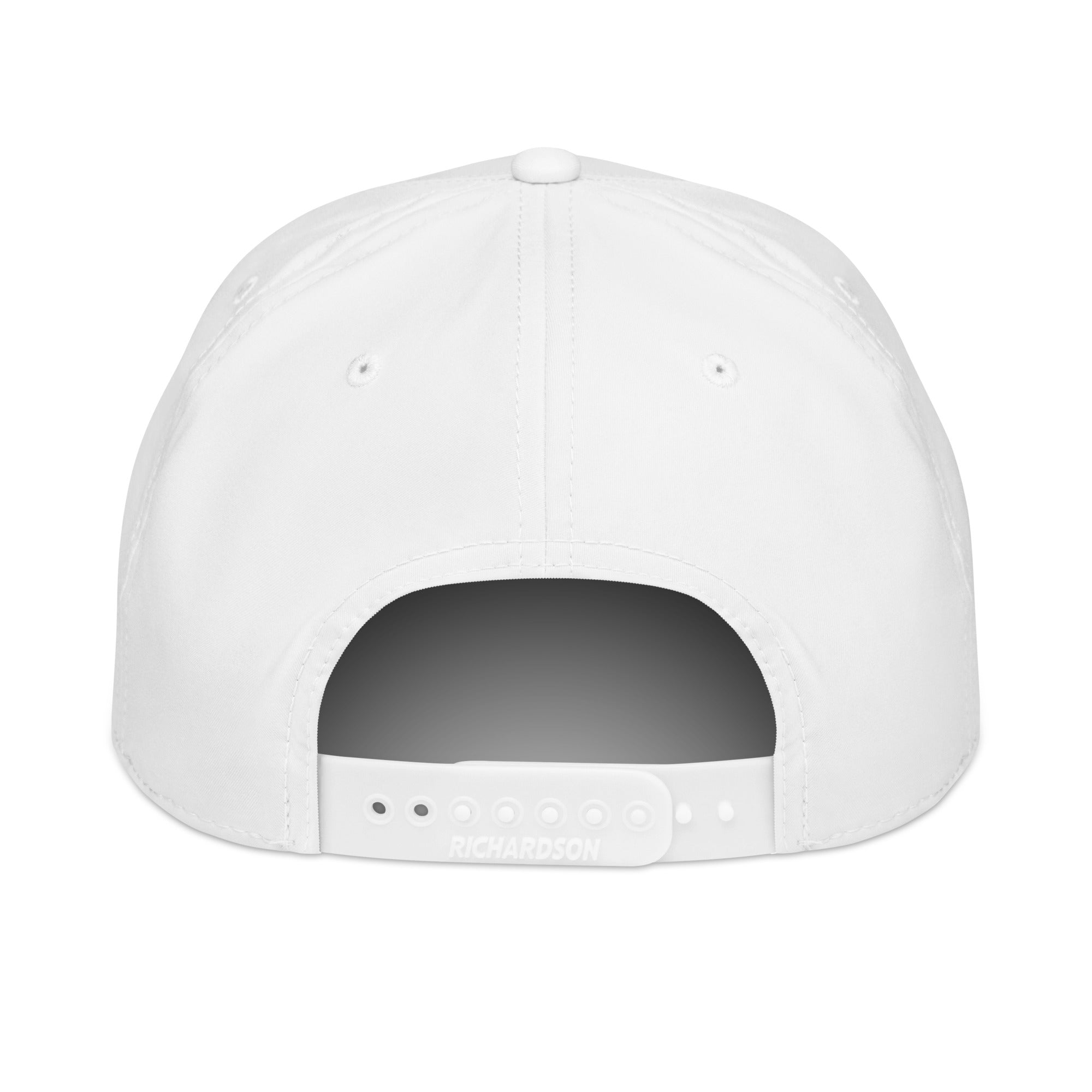 Baseball fishing white rope hat with black rope back view – adjustable snapback closure