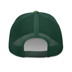 Bear deer beer evergreen trucker hat back view – adjustable snapback closure