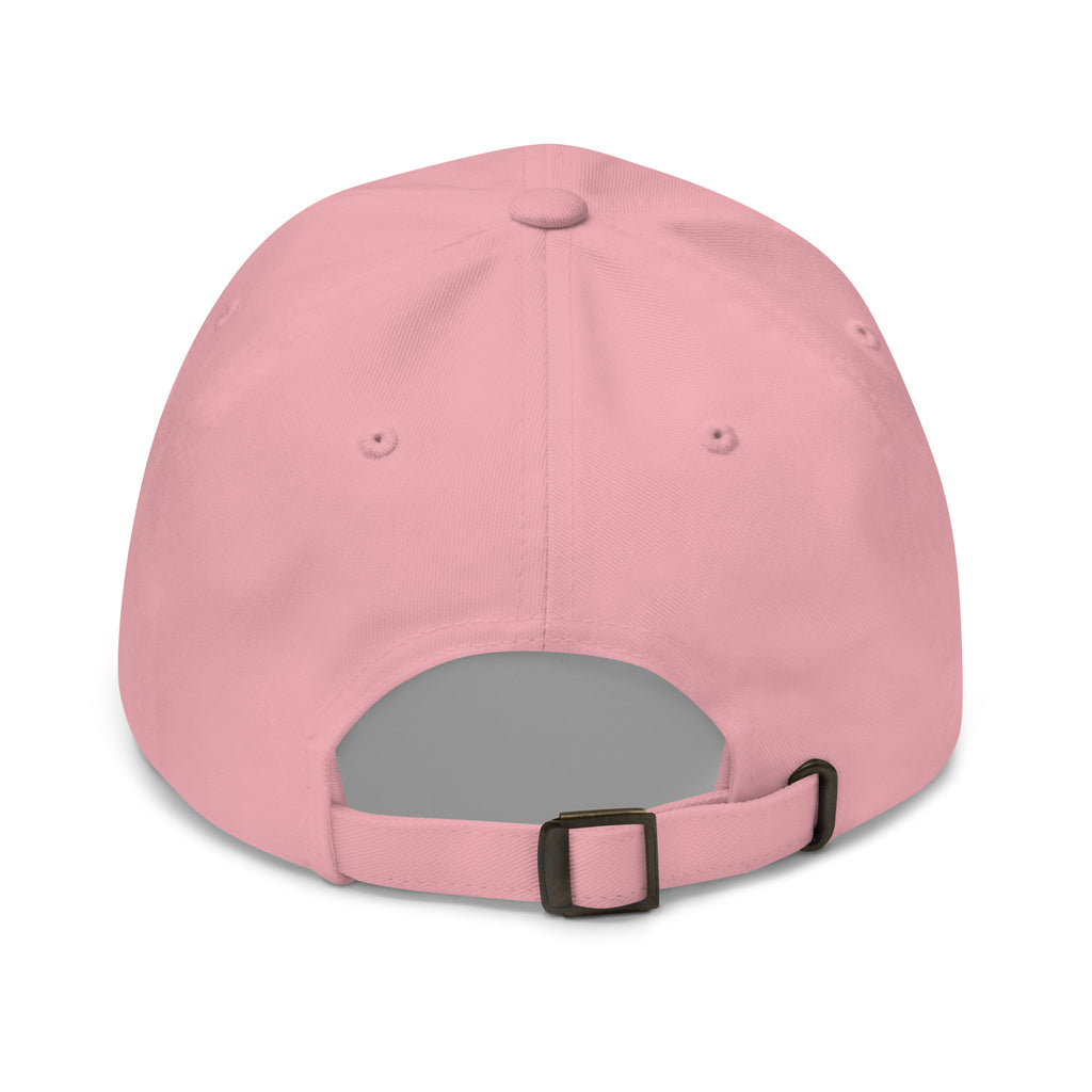 Camo bow pink dad hat back view – adjustable antique buckle strap