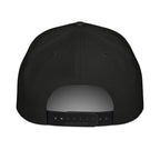 Deer crossing sign black rope hat with white rope back view – adjustable snapback