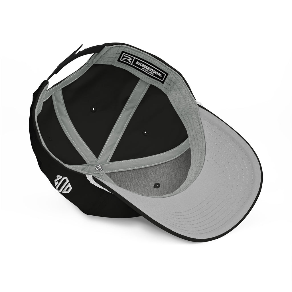 Deer crossing sign rope hat interior view – Richardson label and Outdoorz Hats logo detail