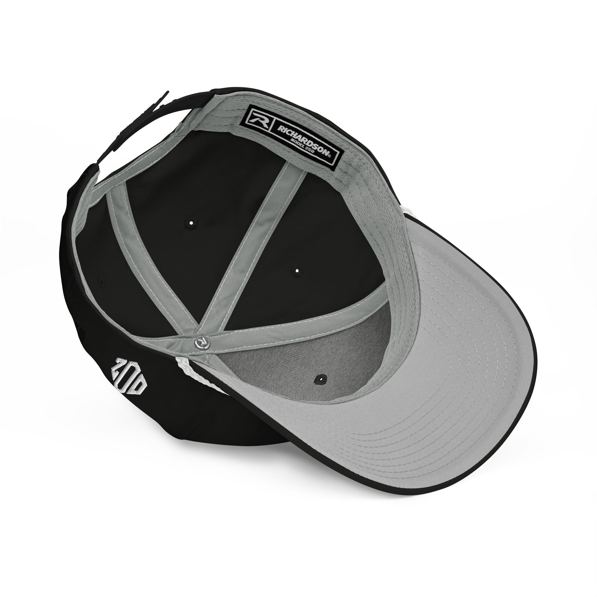 Deer crossing sign rope hat interior view – Richardson label and Outdoorz Hats logo detail