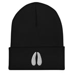 Deer track embroidered black beanie – deer hunting winter hat for serious hunters