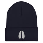 Navy deer track embroidered beanie – cold weather hat for deer hunters in the stand