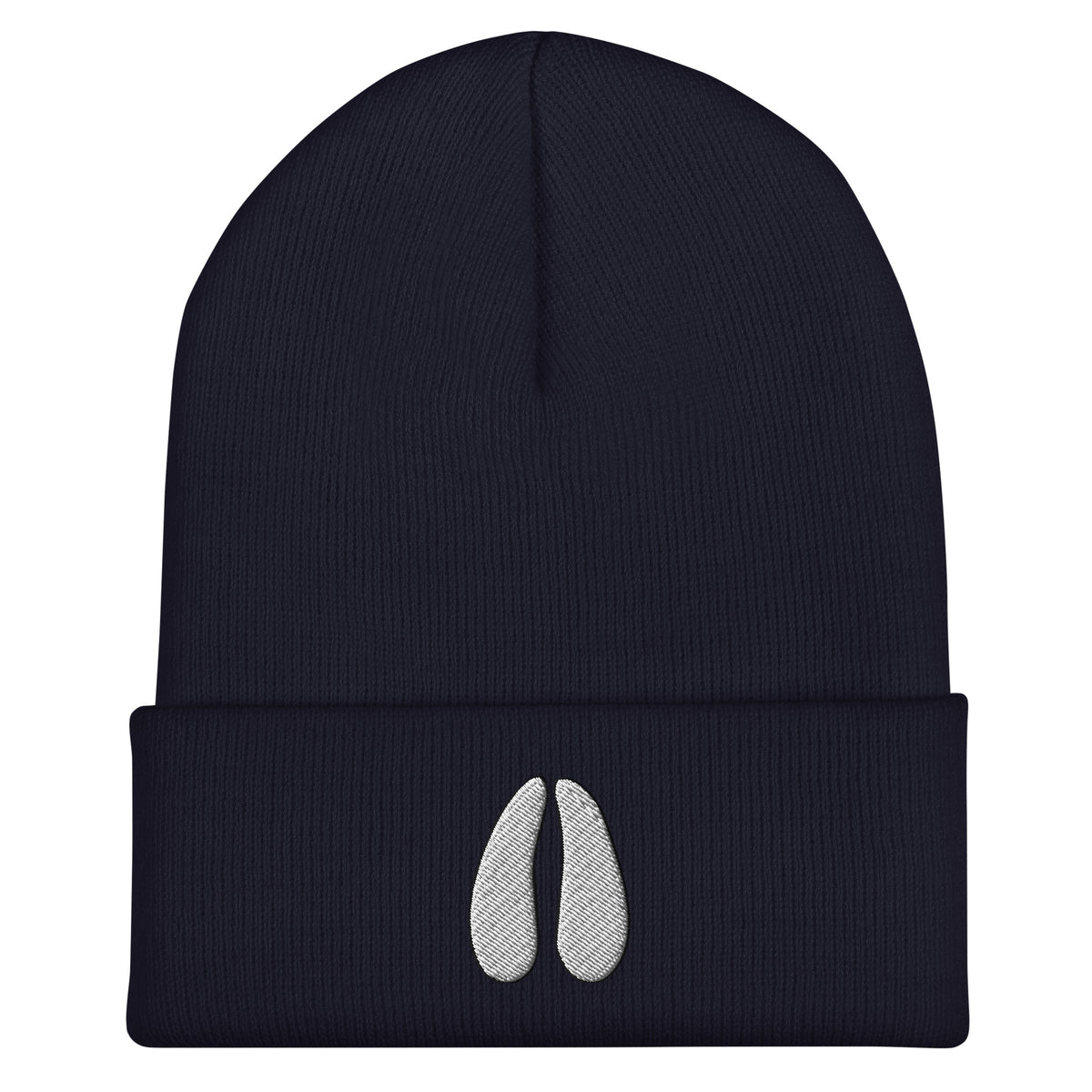 Navy deer track embroidered beanie – cold weather hat for deer hunters in the stand