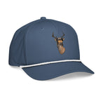 Light blue deer with mullet rope hat side view – funny outdoor cap for deer hunters