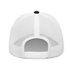 Duck Mullet black white mesh trucker hat back view – adjustable snapback closure