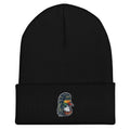 Duck with mullet embroidered black beanie – funny duck hunting winter hat