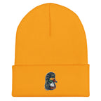 Gold duck with mullet embroidered beanie – funny outdoor winter hat for waterfowl hunters