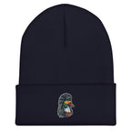 Navy duck with mullet beanie – embroidered cold weather hat for duck hunters