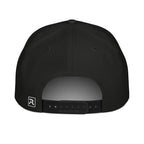 Hiking is just walking where you might die black rope hat with white rope back view – adjustable snapback closure