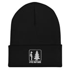 I Pee Outside embroidered black beanie – funny outdoor winter hat