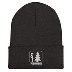 I Pee Outside embroidered dark gray beanie – funny outdoor cold weather hat
