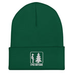 I Pee Outside embroidered spruce beanie – funny outdoor winter hat