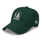 Spruce I Pee Outside dad hat left side view showing Outdoorz Hats logo embroidery