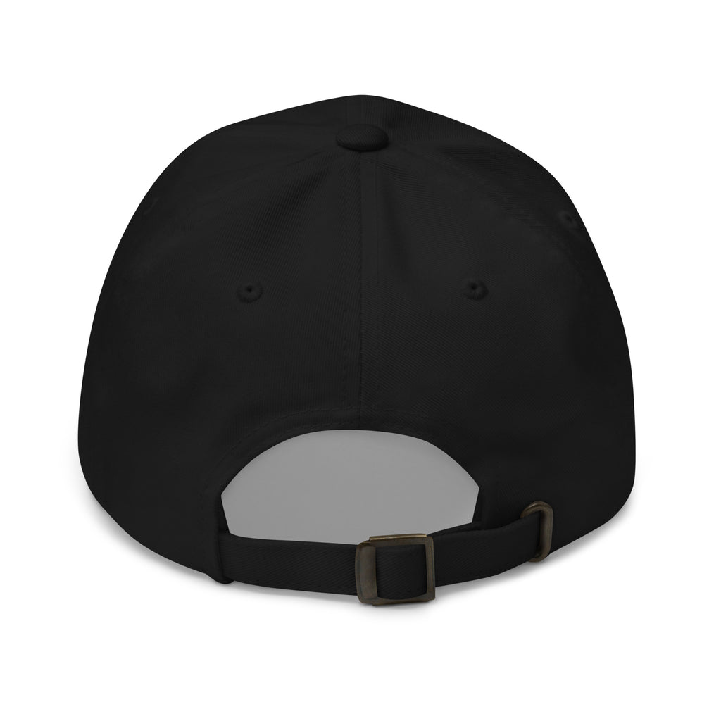 Local Boy black dad hat back view – adjustable antique buckle strap