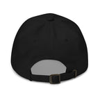 Local Boy black dad hat back view – adjustable antique buckle strap