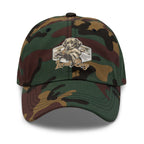 Local Boy printed green camo dad hat front view – duck hunting outdoor cap