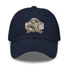 Local Boy printed navy dad hat front view – duck hunting outdoor cap