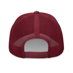 May the Forest Be With You cranberry trucker hat back view – adjustable snapback closure
