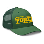 Evergreen May the Forest Be With You trucker hat side view – outdoor camping cap for men and women