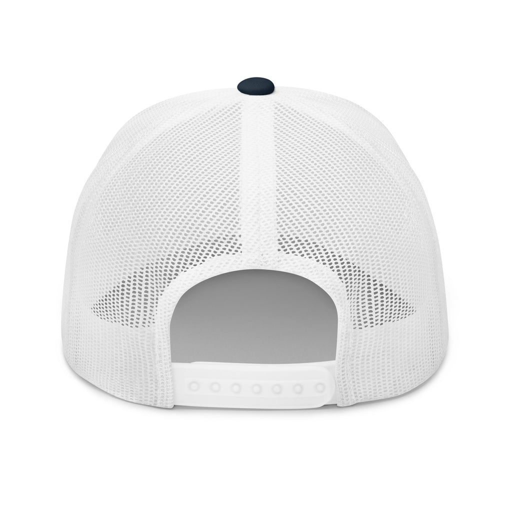 May the Forest Be With You navy white mesh trucker hat back view – adjustable snapback closure