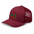 Cranberry Mountain Dude trucker hat side view – funny embroidered hiking cap