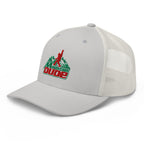 Silver Mountain Dude trucker hat side view – funny embroidered hiking cap