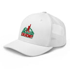 White Mountain Dude trucker hat side view – funny embroidered hiking cap