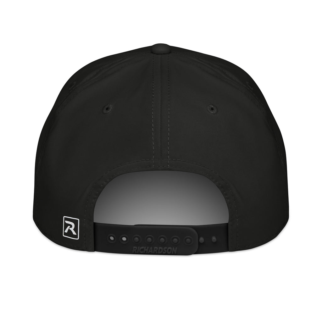 No Fishing Today black rope hat with white rope back view – adjustable snapback closure
