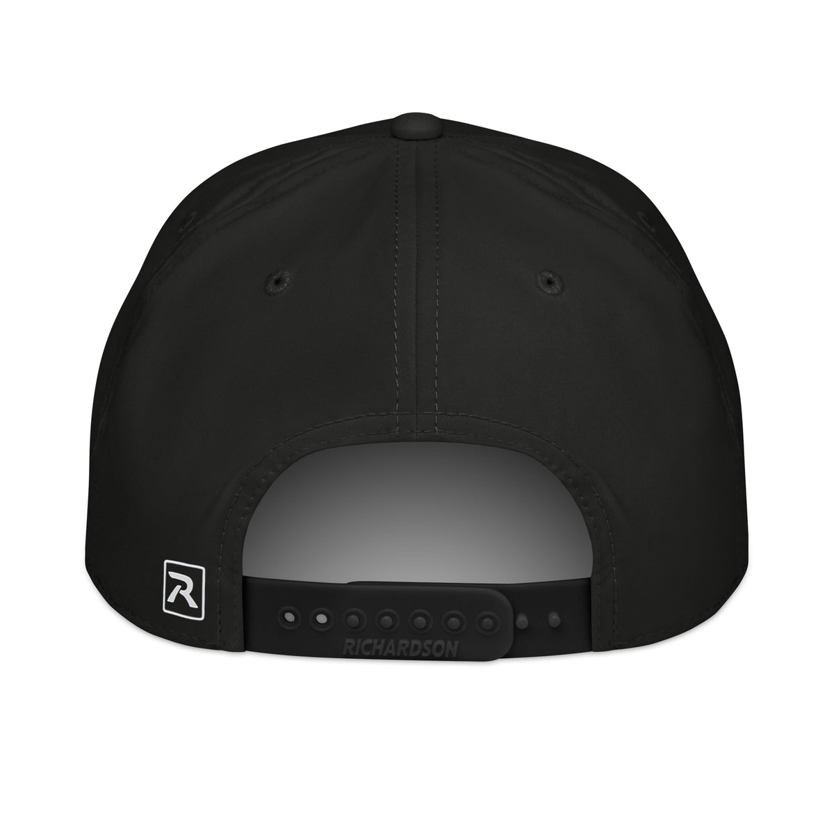 No Hiking Today black rope hat with white rope back view – adjustable snapback closure