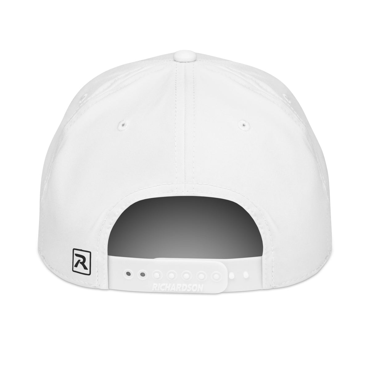 No Hunting Today white rope hat with black rope back view – adjustable snapback closure