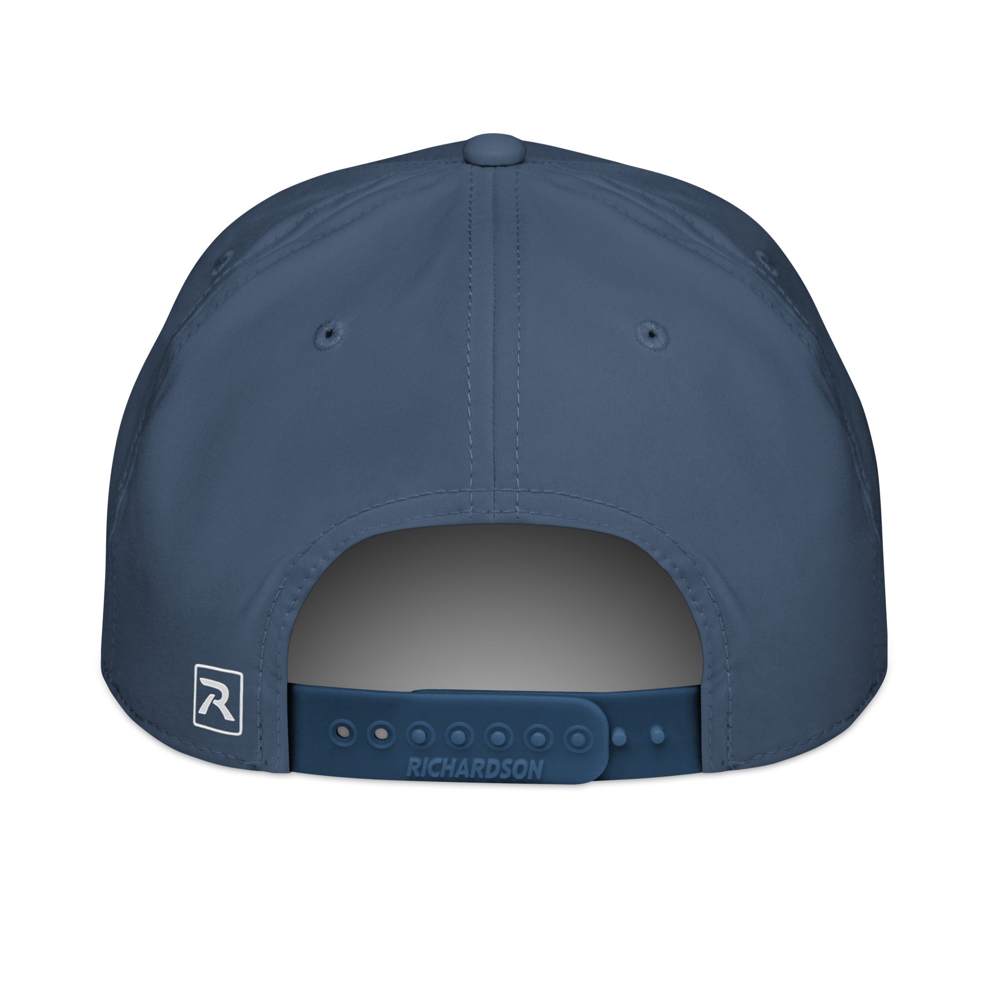 Turkey hunting light blue rope hat with white rope back view – adjustable snapback closure