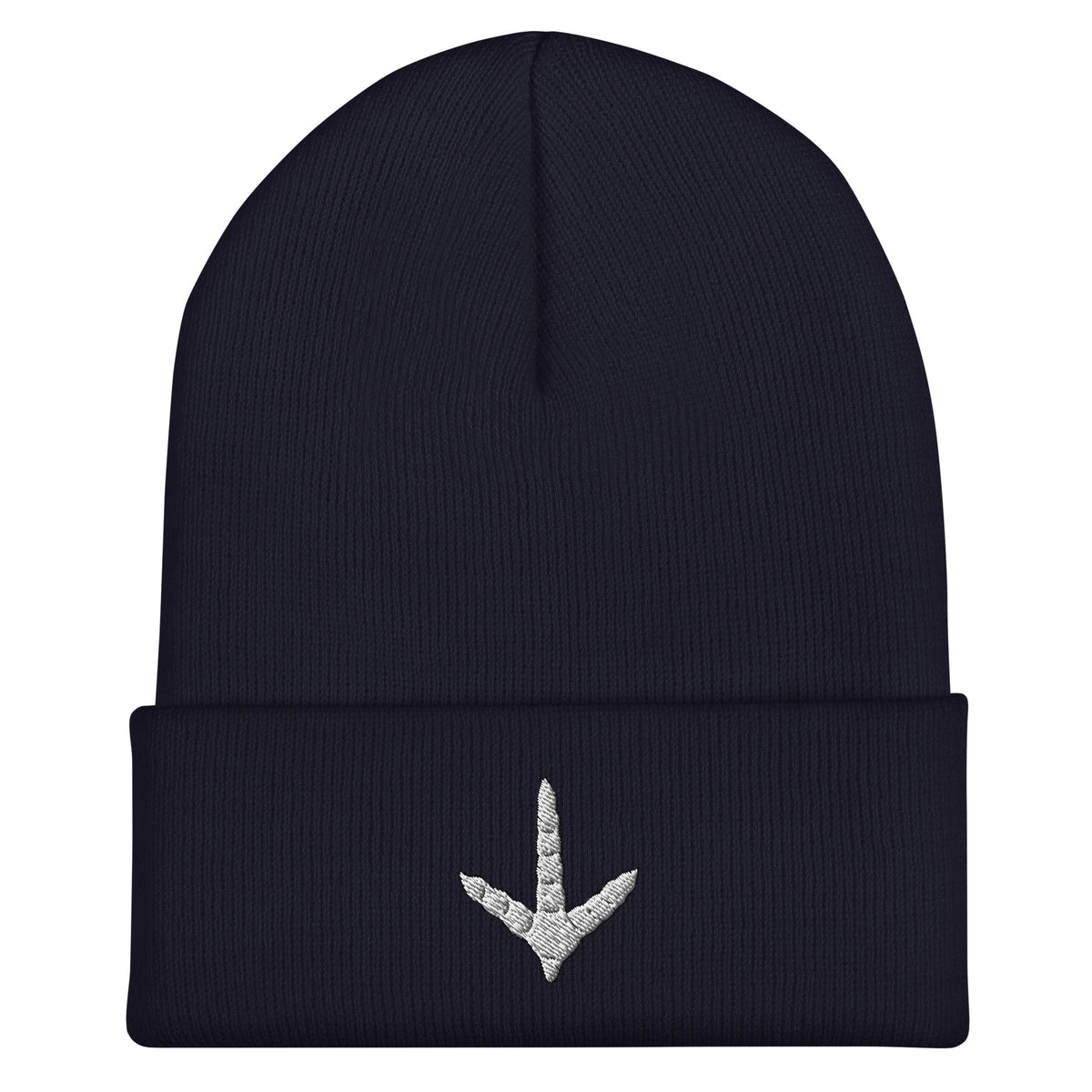 Navy turkey track embroidered beanie – cold weather hat for turkey hunters